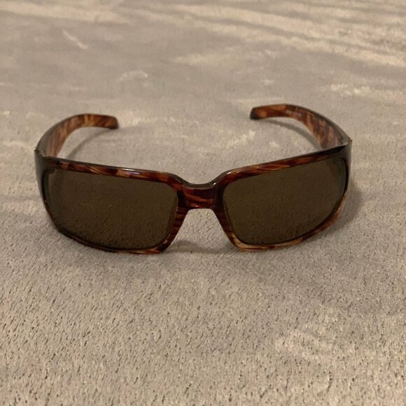 Women's Brown Sunglasses with Animal Print and Gold Accents on the Side Temple - Picture 1 of 3